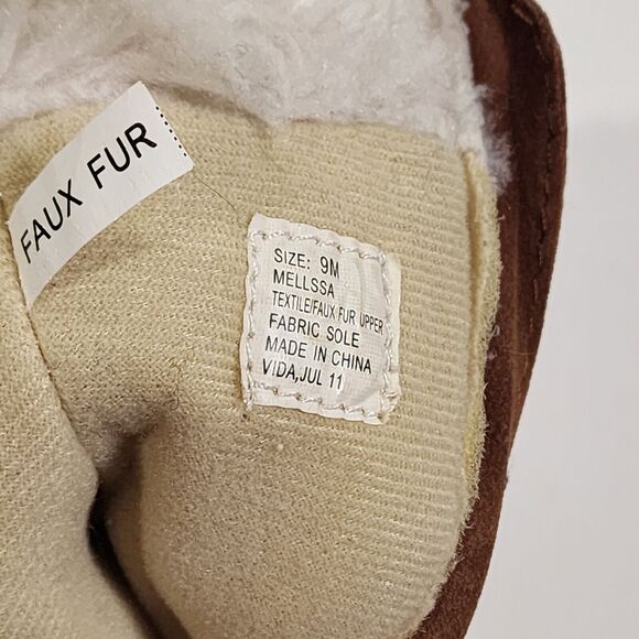 Carter’s Melissa Lace Tall Brown Moccasin Boots Floral Fur Trim Youth Size 9M - Picture 9 of 9